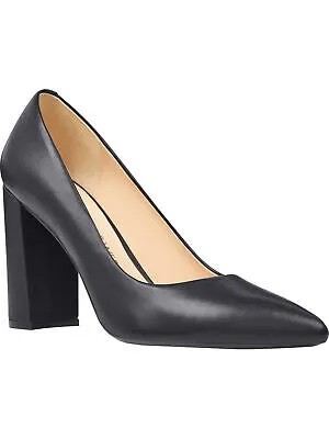 Женские кожаные туфли-лодочки NINE WEST на черном каблуке Astoria Toe Block Heel Slip On 5 M