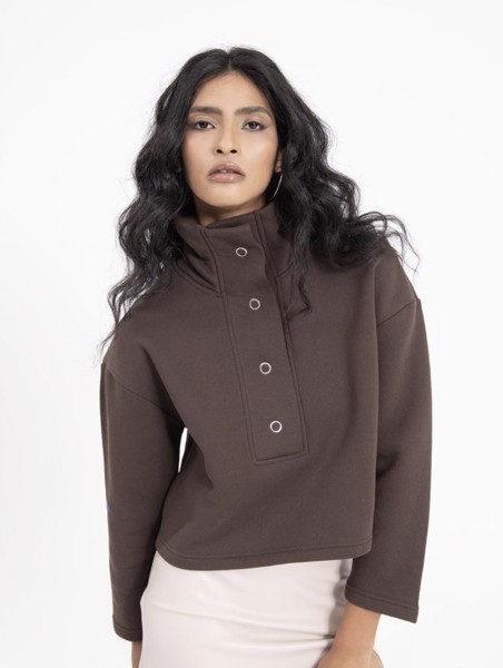 Свитшот женский THE KUBRA 18562 коричневый XS
