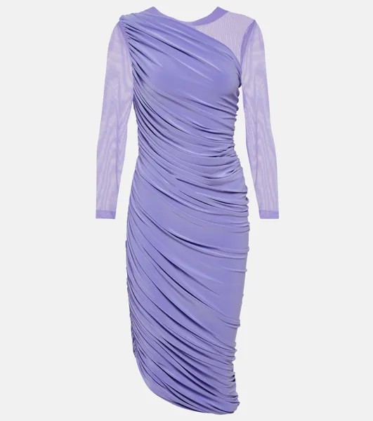 Платье миди Diana из джерси со сборками NORMA KAMALI, фиолетовый