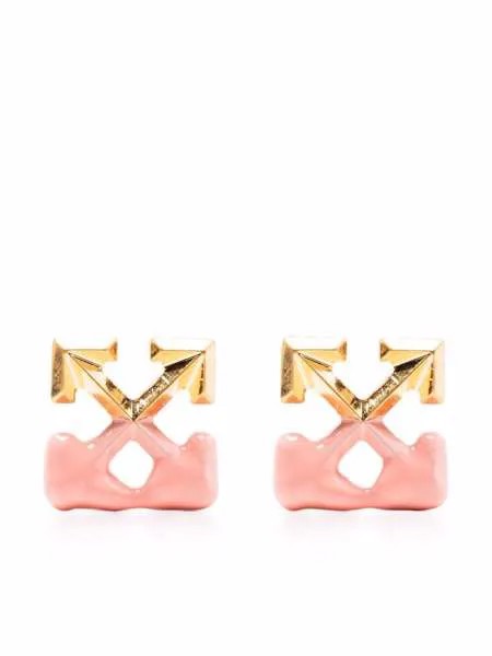 Off-White MINI ARROW BLOOB EARRINGS GOLD PINK