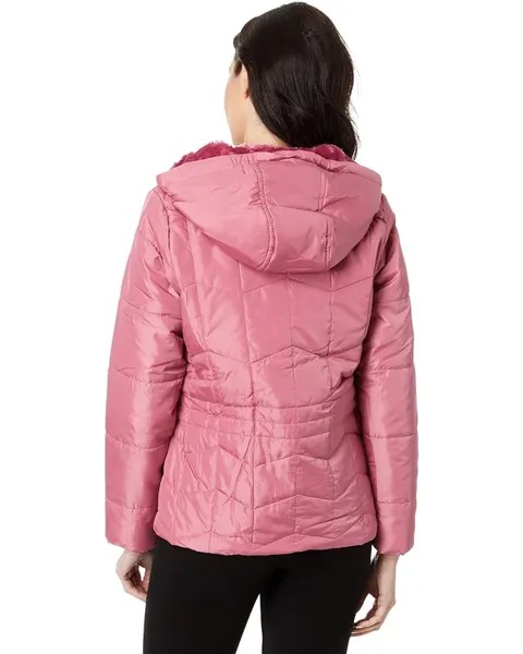 Пуховик U.S. POLO ASSN. Zigzag Wave Cozy Faux Fur Lining Hooded Quilted Puffer, цвет Oxford Rose