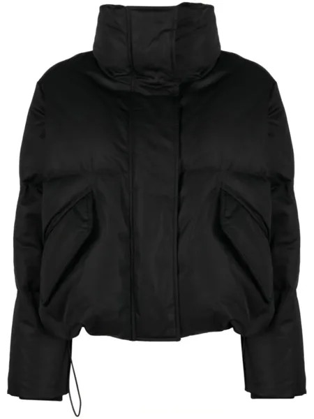 Пуховик с вышивкой MM6 Maison Margiela, черный