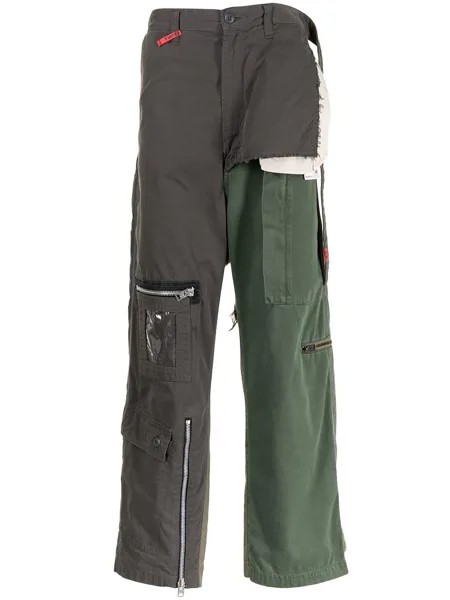Maison Mihara Yasuhiro брюки прямого кроя в стиле колор-блок