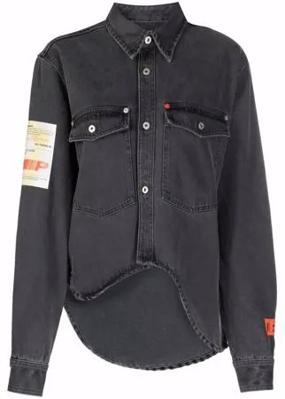 Heron Preston джинсовая рубашка с нашивками