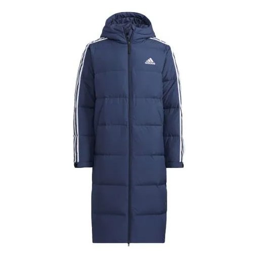 Пуховик adidas Terrex 3st Long Coat Outdoor Sports Mid-Length Stay Warm Hooded Down Jacket Blue, мультиколор