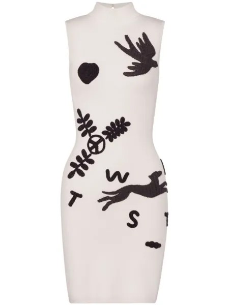 MOSCHINO JEANS трикотажное платье мини с вышивкой