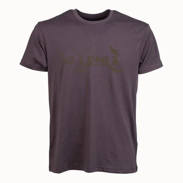 Мужская охотничья футболка Passion Morena с логотипом и буквами антрацитового цвета PASION MORENA, цвет gris