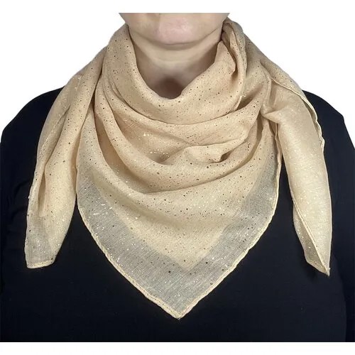 Платок Lili Scarf, 90х90 см, бежевый, коричневый