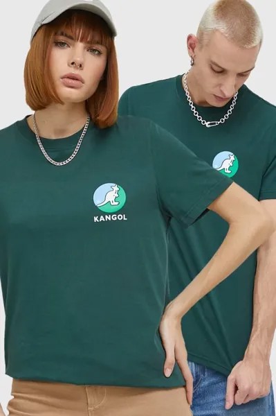 Хлопковая футболка Kangol, бирюзовый