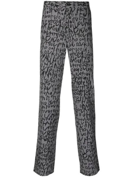Comme des Garçons Homme Plus прямые брюки в клетку, черный