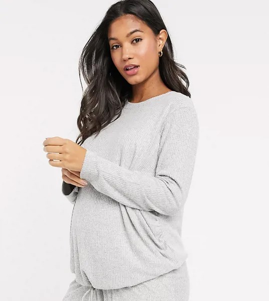 Мягкий комбинируемый лонгслив для дома ASOS DESIGN Maternity-Серый