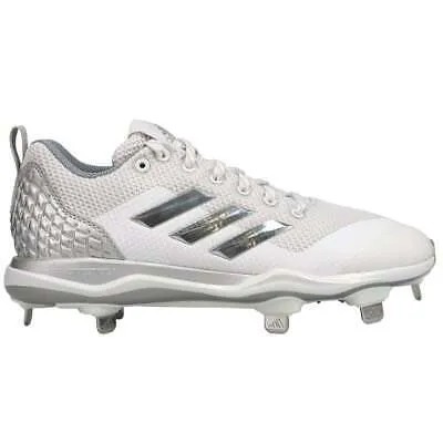 Adidas Poweralley 5 Бейсбольные бутсы Женские серебристые, белые кроссовки Спортивная обувь
