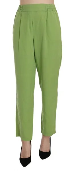 Брюки ACHT Зеленые плиссированные зауженные женские брюки с высокой талией IT42/US8/M Рекомендуемая розничная цена 500 долларов США