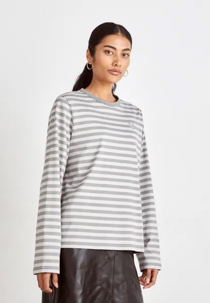 Топ с длинными рукавами Marimekko TASARAITA RELAXED LONG SLEEVE, цвет light grey/grey