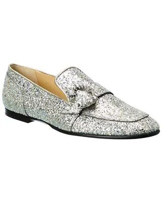 Женские блестящие лоферы Jimmy Choo Mani Silver 35.5
