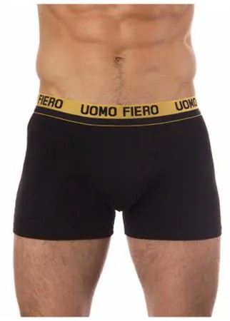 Uomo Fiero Трусы Боксеры 032FH с профилированным гульфиком, классическая посадка, размер 48, черный