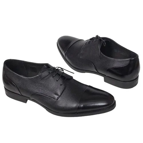 Кожаные мужские туфли черного цвета Conhpol C-5087-ZJ83-00P09 czarny