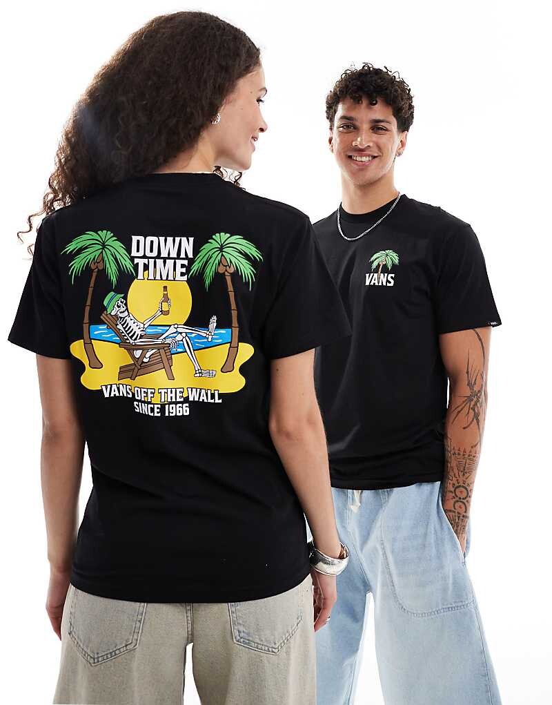Черная футболка с принтом на спине Vans Down Time