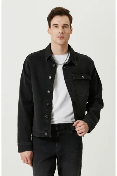 Джинсовое пальто антрацитового цвета с боковыми карманами Network, серый