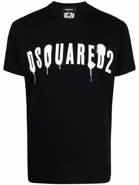 Dsquared2 paint-splatter logo T-shirt