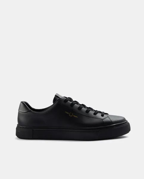 Мужские низкие кожаные кроссовки-шлемы с логотипом Fred Perry, черный