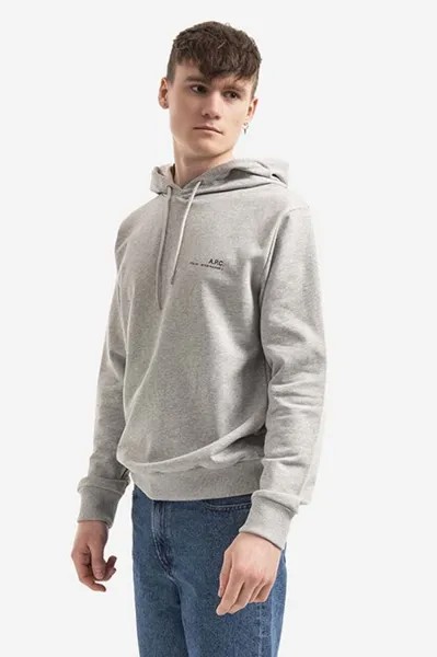 Толстовка Hoodie Item из хлопка A.P.C., серый