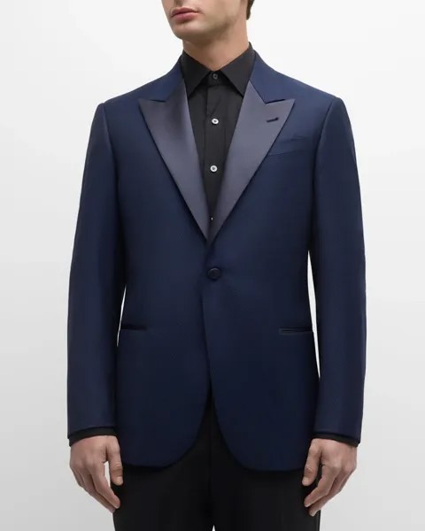 Мужской жаккардовый смокинг с острыми лацканами Emporio Armani, цвет Multi