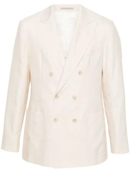Brunello Cucinelli двубортный пиджак, нейтральный цвет