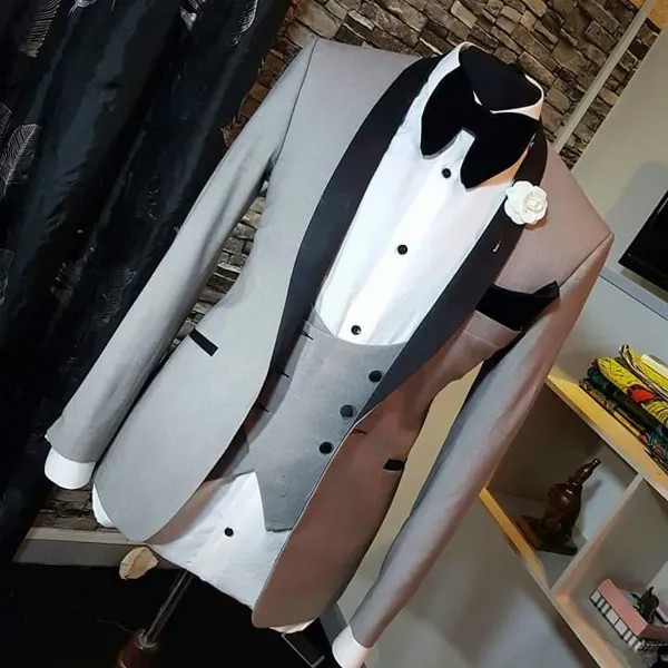 SZMANLIZI мужские костюмы, мужские свадебные костюмы 2022 Terno Slim Fit Grooms светильник-серого цвета, мужской смокинг для жениха, Блейзер, костюм для вып...