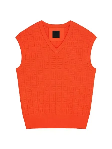 Свитер без рукавов из жаккарда 4G Givenchy, цвет bright orange