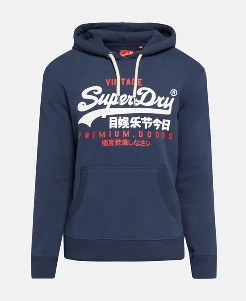 Худи с капюшоном Superdry, темно-синий