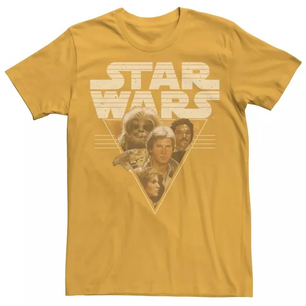 Мужская винтажная треугольная футболка Group Shot со звездными войнами Star Wars, золотой