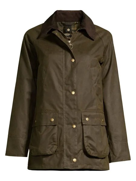 Хлопковая куртка Acorn Wax Barbour, оливковый