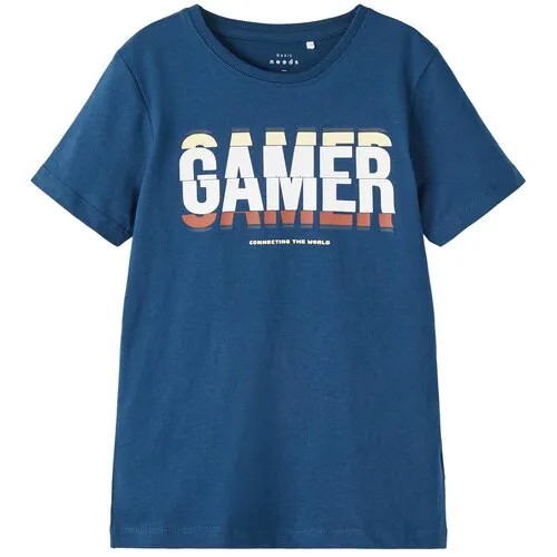 Name it, футболка для мальчика, Цвет: темно-синий, размер: 116