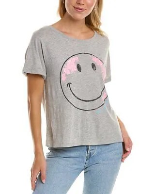 Винтажная женская футболка Havana Be Happy серая, размер S