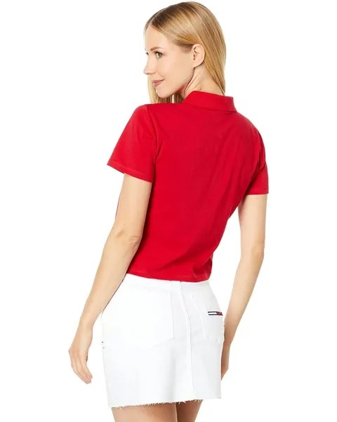 Поло Tommy Hilfiger Crop Jersey Polo, цвет Scarlet