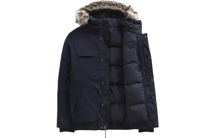 Пуховик мужской темно-синий The North Face, темно-синий