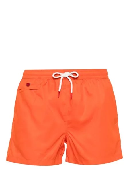 Kiton плавки-шорты с вышитым логотипом, оранжевый