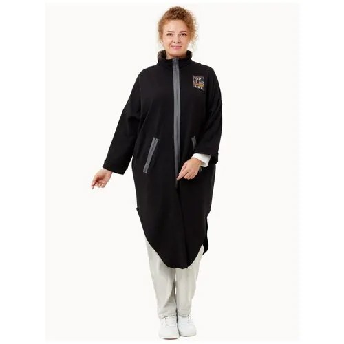 Кардиган XLady женский прима на молнии (черный) / трикотаж / Большие размеры / Plus size