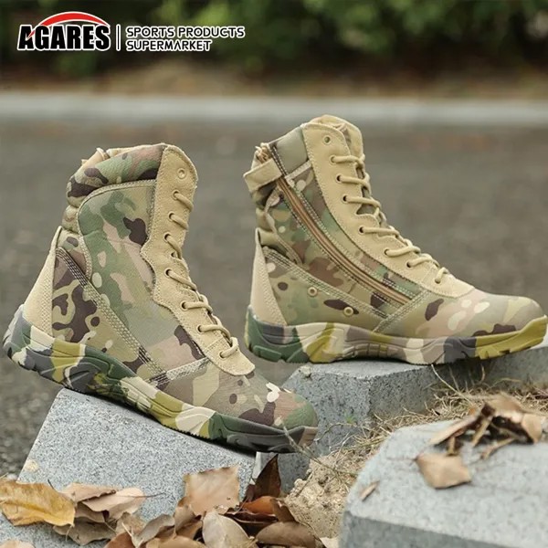 Камуфляжные военные ботинки мужские тактические ботинки дезерты износостойкие противоскользящие армейские вентиляторы для походов на от...