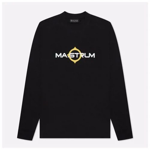 Мужской лонгслив MA.Strum Logo Print чёрный , Размер S