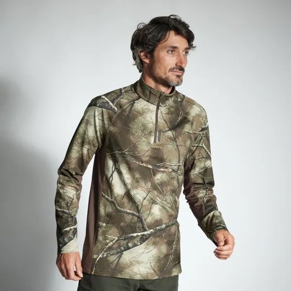 Охотничья рубашка с длинными рукавами TREEMETIC 500 теплая, дышащая SOLOGNAC, цвет braun