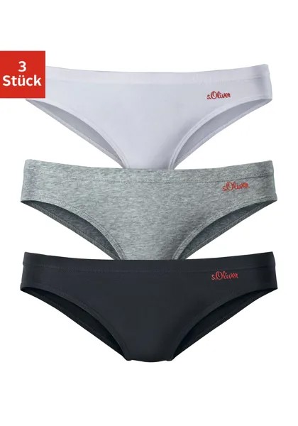 Трусы s.Oliver Bikini, цвет grau, schwarz, weiß