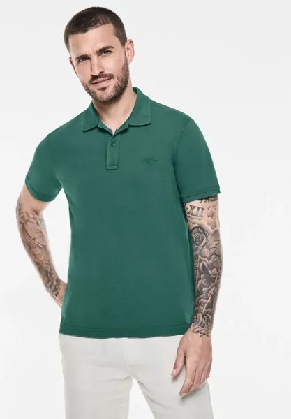Рубашка-поло STREET ONE MEN из чистого хлопка, зеленый