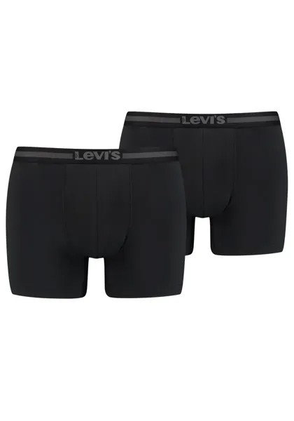 Боксеры Levi's (2 шт. в упаковке, 2 шт. в упаковке), с широким поясом с логотипом, черный