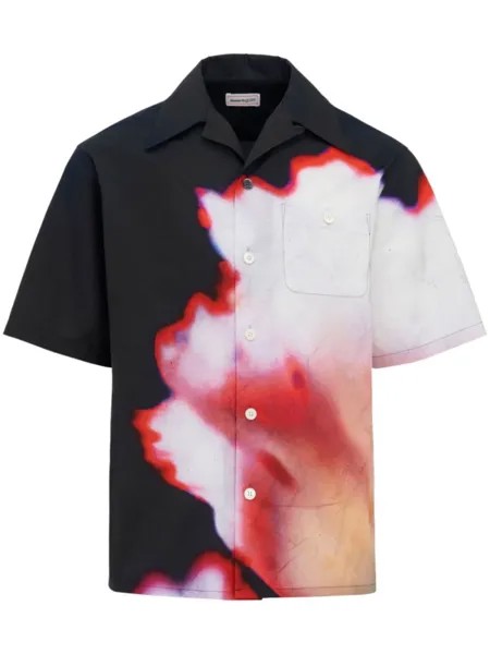 Alexander McQueen рубашка с принтом Solarised Flower, черный