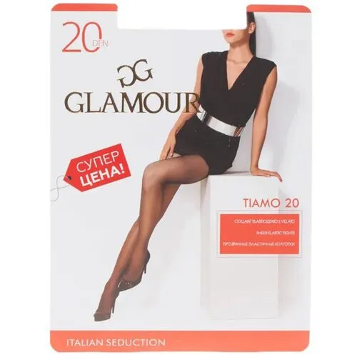 Колготки Glamour Tiamo, 20 den, размер 5, бежевый