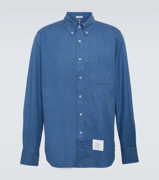 Рубашка из хлопкового шамбре Thom Browne, синий