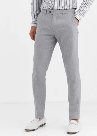 Узкие твидовые брюки с добавлением шерсти Gianni Feraud Winter Wedding-Серый