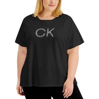 Женская черная футболка с графическим логотипом Calvin Klein Top Plus 3X BHFO 7484